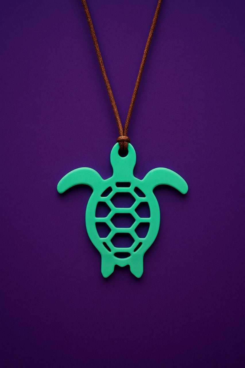 sea turtle leather cord chain