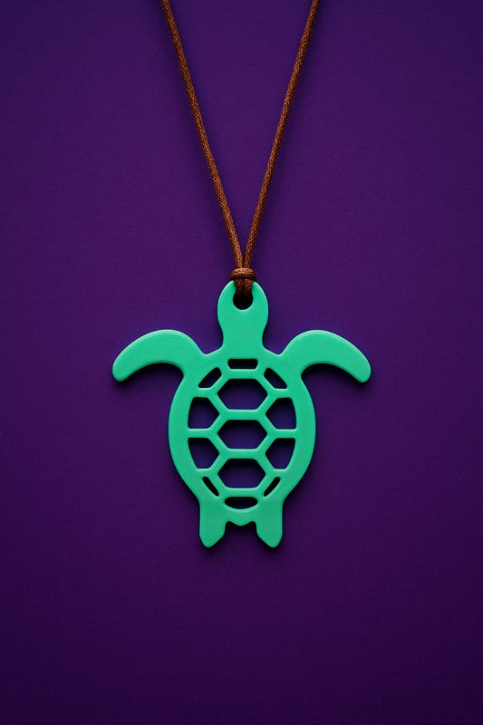 sea turtle leather cord chain