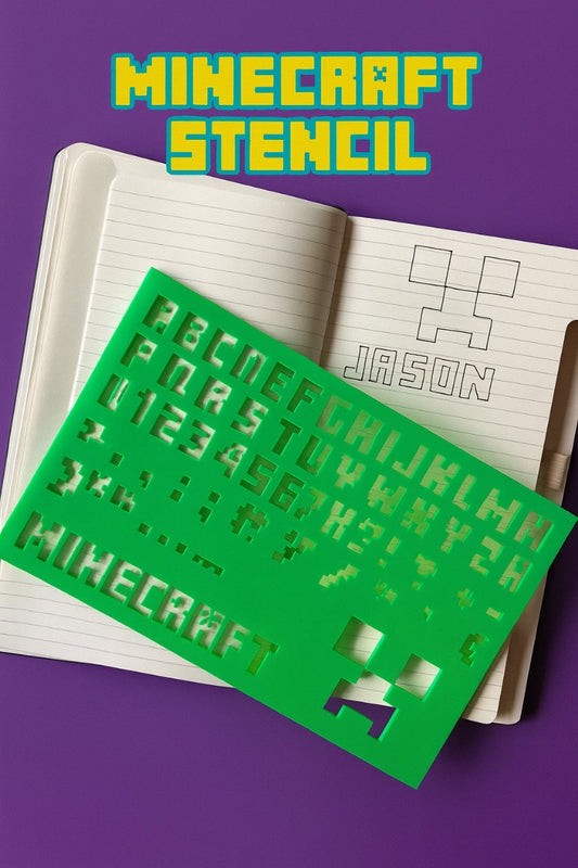 Minecraft Font Alphabet and Numbers Stencil